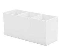 Porta A Matita Capacità Per Scrivania 3 Compartimenti Acrilico Organizzatore A Matita Organizzatore Cartoleria Porta Del Pennello Cosmetico Acrilico