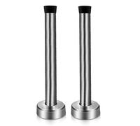 Porta a pavimento magnetica silenziosa Fermaporta magnetico autoadesivo in acciaio inox con punta in gomma, protezione da parete insonorizzante, 4-10 pollici, argento(5 inch)