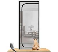 Porta a rete per gatti, Porta zanzariera di rinforzo for gatti, dimensioni multiple, bianca, chiusura con cerniera resistente ai graffi(130x220cm)