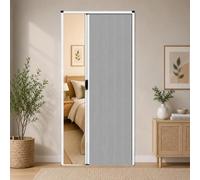 Porta a scomparsa con telaio in alluminio e binari a basso profilo | Personalizza la porta scorrevole pieghevole, divisorio for la doccia del patio del camper(Gray,105*200cm(41.3*78.7in))