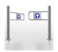 Porta a Senso Unico, cancello a Battente con Ritorno Automatico (en:Automatic Swing Exit Door, 90° Stainless Steel Pedestrian Gate for Supermarkets, Emporiums & Stores -