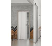 Porta a Soffietto Bianco - Noce Scorrevole Reversibile Riducibile Porte 83x214cm