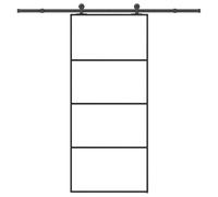 Porta a soffietto completa per interni, porta scorrevole con guarnizione, 90 x 205 cm, vetro e alluminio, porta per soggiorno, cameretta dei bambini, uffici