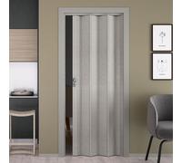 Porta a Soffietto da Interno 88,5x214 cm in PVC Florance Tessuto Grigio
