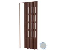 PORTA A SOFFIETTO DA INTERNO CON VETRO CON MANIGLIA MAGNETE 82x210 GRIGIO