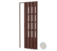 Porta a soffietto da interno in kit con vetri in PVC Avorio 1013 82x210 cm mod. Sonia
