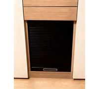 Porta a Soffietto da Interno Kit per Ante a Tamburo Nero Larghezza 600 mm, Solo Sostituzione Mobili Cucina, Pannello Scorrevole con Stecche Individuali ad Azionamento a Tiro(600x870mm/24x34in)