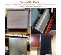 Porta A Soffietto Da Interno Kit per Porta Avvolgibile a Serranda con Maniglia e Guide, Ante a Scomparsa in Plastica Color Argento(60x60cm(24x24in))