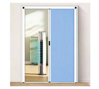 porta a soffietto da interno Porta scorrevole a soffietto alluminio con serratura senza fori interni camera bagno balcone armadio divisorio privacy(Blue,30x84in(76x213cm))