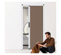 porta a soffietto da interno Portefinestre Pieghevoli Da 240 Cm, Bianche, Blu, Gialle, Caffè E Grigie, Porta A Soffietto Per Interni Senza Foratura Per Divisorio Di Stanze, Porta Pieghevole(Coffee,127