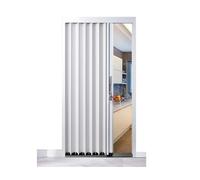 Porta A Soffietto In Alluminio, Porta A Soffietto Pieghevole Porte A Soffietto Con Binario Grigio Su Misura Con Kit Ferramenta E Chiave, Cancello Scorrevole Retrattile Interno(44x80in (111.5x203cm))
