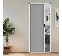 Porta a soffietto interna con telaio in alluminio e tessuto cellulare | Chiusura for varchi tra soggiorno studio cabina armadio e lavanderia con pannello a pieghe(Gray,95x240cm/37.4x94.4in)