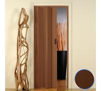 Porta a soffietto in pvc noce marrone da interno con maniglia salvaspazio Monica