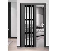 Porta a soffietto per interni, Finestre acriliche pieghevoli for divisorio a fisarmonica in PVC(Black,43x80in (109x203cm))