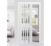 Porta a soffietto per interni, Finestre acriliche pieghevoli for divisorio a fisarmonica in PVC(White,55x80in (139.5x203cm))