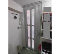 Porta a soffietto per interni, Porta scorrevole a scomparsa con zanzariera pieghevole in PVC a fisarmonica(74x80in (188x203cm))