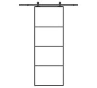 Porta a soffietto per interni, porta scorrevole con guarnizione, 76 x 205 cm, vetro e alluminio, porta d'ingresso per soggiorno, cucina, ristoranti