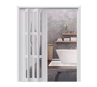 Porta a soffietto pieghevole - Divisore per stanza in PVC modello accordeon per bagno, porta scorrevole interna con pannelli trasparenti, larghezza regolabile