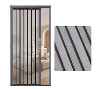Porta a Soffietto Porta a Soffietto Ventilata con Telaio e Rete in Acciaio, Kit Ferramenta per Porta Scorrevole Pieghevole in Alluminio, Porta a Zanzariera Pieghevole Telescopica per Interni(Gray,24x8