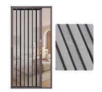 Porta a Soffietto Porta a Soffietto Ventilata con Telaio e Rete in Acciaio, Kit Ferramenta per Porta Scorrevole Pieghevole in Alluminio, Porta a Zanzariera Pieghevole Telescopica per Interni(Brown,37x