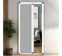 Porta a Soffietto Porta Pieghevole a Soffietto per Interni, Retrattile e Senza Forature, Zanzariere Scorrevoli con Telaio in Alluminio 91x203 102x203 122x203, Cancello(Grey,83x80in/211x203cm)