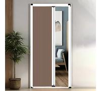 Porta a Soffietto Porta Pieghevole a Soffietto per Interni, Retrattile e Senza Forature, Zanzariere Scorrevoli con Telaio in Alluminio 91x203 102x203 122x203, Cancello(Brown,67x80in/170x203cm)