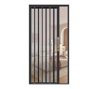 Porta a Soffietto Porta Scorrevole Interna Impermeabile con Zanzariera, Porta Pieghevole a Fisarmonica Ventilata per Cucina/Camera da Letto, Tende a Scomparsa per Porta Scorrevole Multipiega(Black,4