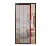 Porta a Soffietto Porta Scorrevole Interna Impermeabile con Zanzariera, Porta Pieghevole a Fisarmonica Ventilata per Cucina/Camera da Letto, Tende a Scomparsa per Porta Scorrevole Multipiega(Red,56x