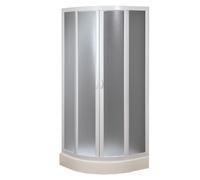 BOX DOCCIA ANGOLARE SEMICIRCOLARE 90x90CM PVC ACRILICO 2 ANTE SCORREVOLI