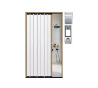 Porta a tenda Porta pieghevole, Cancello pieghevole a fisarmonica grigio for soggiorno, lavanderia, diverse dimensioni(63x80in (160x203cm))