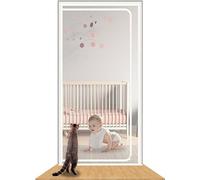 Porta a zanzariera per gatti con cerniera su entra Porta con zanzariera for gatti, multicolore, dimensioni multiple, cerniera for animali domestici, tiene gli fuori casa(White,85x200cm)