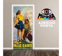 PORTA ADESIVA WALL STICKER Vallée d'Aoste Valle d'Aosta vintage monti estate