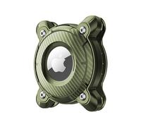 Porta Airtag per Apple, Airtags Portachiavi in Pelle IP68 impermeabile Airtag Holder per il collare del cane, Hard TPU Protezione completa Air Tag Collar 360°AirTag Case, Keeps Signal Strong (Verde)