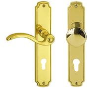Porta Alpertec Rebeca - LS in ottone lucidato per casa un corridoio porte DIN sinistra con bottone automatico set PZ maniglia porta guarnizioni, 32410053