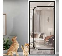 Porta Animali Domestici Schermo con Cerniera di Dimensioni Personalizzate | Facile da Installare, Nastro Adesivo, Porta Zanzariera per Soggiorno Balconi Cucina, Griglia per Gatti per Porta