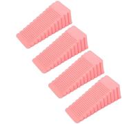 Porta antiscivolo Fermaporta a cuneo, confezione da 4, multicolore, in gomma antiscivolo, 9,5x4x3 cm(Roze)