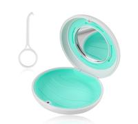 Porta Apparecchio Denti con Specchio, Yvmew Porta Bite Dentale Scatola Protesi Porta Dentiera Scatola Apparecchi Ortodontici Custodia Apparecchio Denti Custodia Ortodontiche Apparecchio(Bianco)
