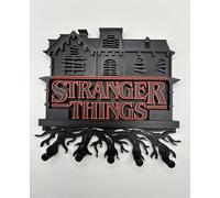 Porta appendi chiavi da parete Logo Stranger Things - stampa 3D In PLA Nero
