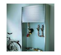 Porta arrotolabile in metallo, per interni ed esterni, con binario, da tirare verso l'alto e verso il basso per aprirsi (61 x 73,7 cm)