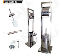 Porta Asciugamani a Piantana Acciaio con 2/3 Ripiani Base Pesante Stabile