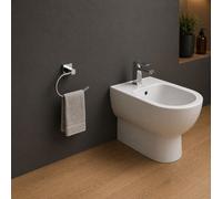 Porta Asciugamani Ad Anello In Ottone Cromato Lucido Linea Calendula Per Il Bagno - CONFEZIONE: 1 pz., Finitura-: Cromo Lucido