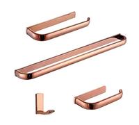Porta Asciugamani，Anello Portasciugamani Accessori per il bagno in oro rosa di lusso in ottone Portabicchieri Asciugamani Asciugamani Robe Asciugamani Anello Bagno Set hardware ( Color : 4pcs set )
