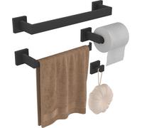 Porta Asciugamani Bagno 4 Pezzi Portasciugamani Set di Accessori di Ferramenta d