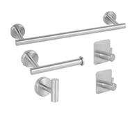 Porta Asciugamani Bagno, 5 Pezzi Set Porta Asciugamani，Acciaio Portarotolo e Gancio per Accappatoio,alloggiamenti di asciugamani per pareti di bagno montati