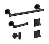 Porta Asciugamani Bagno, 5 Pezzi Set Porta Asciugamani，Acciaio Portarotolo e Gancio per Accappatoio,alloggiamenti di asciugamani per pareti di bagno montati