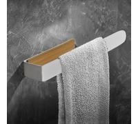 Porta Asciugamani Bagno Adesivo Bianco Bambu Appendi Asciugamani Cucina Da Parete Porta Asciugamano Bidet 30 cm Senza Forare Porta Salviette Da Muro Bagno