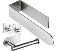 Porta Asciugamani Bagno - Porta Carta Igienica+Ganci Adesivi Set Di 4 Pezzi, Acc