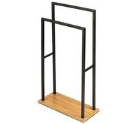 Porta asciugamani con 2 barre Bambusa nero 80 cm Schwarz-Bambus