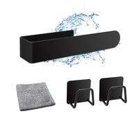 Porta Asciugamani Cucina e Bagno, Barra per asciugamani senza foratura, in acciaio inox per strofinacci, porta strofinacci per lavelli, porta strofinacci autoadesivo con 2 porta spugna