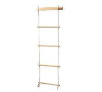 Porta Asciugamani da Parete, 5 Strati Porta Asciugamani Legno Portasciugamani per Bagno con Ripiano Scala Portasciugamani Pieghevole Decorativa Scala in Corda